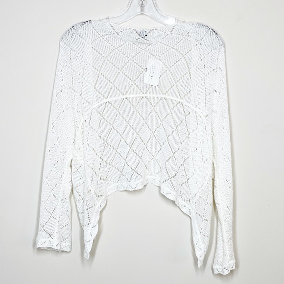 Saks OFF 5TH Outlet Cardigan Sweater Cream OS - Picture 2 of 4